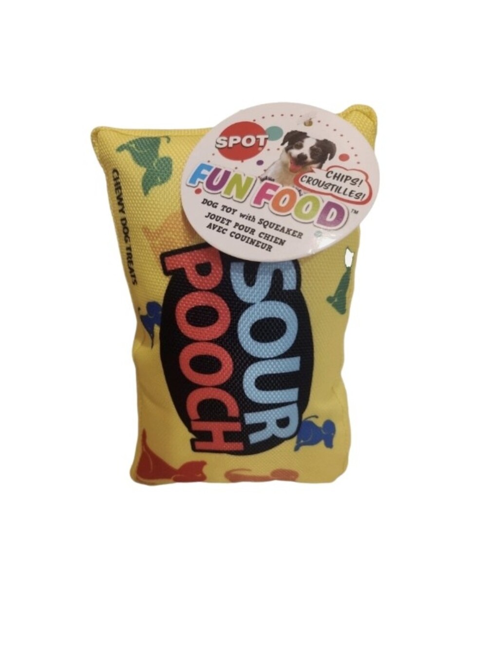 Fun Food 'Sour Pooch' Yellow Squeaky Dog Toy